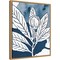 Indigo Blooms IV by Wild Apple Portfolio 16-in. W x 20-in. H. Canvas Wall Art Print Framed in Natural
